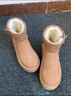 红蜻蜓雪地靴女鞋冬季厚底增高面包靴女靴短筒靴WTC44611 驼色 39 实拍图