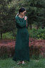 旅途原品ltyp 绿野仙踪手工捏褶连衣裙 优雅时尚灯笼袖长裙女夏 森林绿 L 晒单实拍图