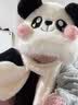 SOMUBAY熊猫毛绒帽子围巾一体女冬季骑车可爱加厚保暖围脖手套新年礼物女 熊猫三件套 均码品质款 （礼袋需联客服） 实拍图