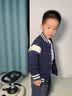 真维斯（Jeanswest）男童春秋外套儿童2026新款学院风拼接棒球服男大童春装时尚夹克衫 藏蓝/快乐生活K+太空骑行 130 实拍图