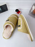 朴西简约毛绒拼接加厚保暖可外穿情侣棉拖鞋冬季居家室内防滑家用棉拖 淘沙粉 40-41 实拍图