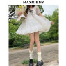 MAXRIENY减龄高级感蕾丝公主裙夏翻领雪纺连衣裙 米白 L03 晒单实拍图