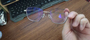 依视路（ESSILOR） 新款商务男镜架时尚镜框女配依视路镜片近视定制眼镜网上配镜 金属-全框-2007BK-黑色 镜框+依视路A4防蓝光1.56现片 实拍图