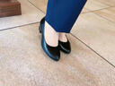 梵昇昱高跟鞋工作鞋黑色女皮鞋粗跟上班久站软皮软底舒适职业面试女 黑色-3cm【36码】 实拍图