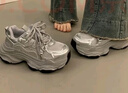 回力四季松糕厚底老爹鞋女冬季小个子增高2025春季新款网面透气休闲运动鞋 银色（专柜品质） 35 （专柜品质） 实拍图