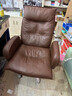 英斯迪尔（INSDEA）家用老板椅舒适久坐办公椅电脑椅可躺靠背椅书房书桌商务沙发座椅 咖色+脚踏-纳米皮【高弹海绵】 钢制脚 实拍图