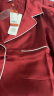 金三塔真丝睡衣女100%桑蚕丝翻领衬衫式真丝睡裙丝绸家居服礼物 焦糖红2963 XL 实拍图