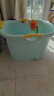 奔麦婴儿洗澡盆儿童洗澡桶圆形宝宝泡澡桶浴桶可坐加厚塑料沐浴盆家用 加大号【感温款+玩具花洒】蓝 实拍图