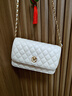 梦特娇（MONTAGUT）2025新款牛皮包包女包时尚小香风单肩包菱格斜挎包手提腋下包礼物 R7512024053米白大号假一赔四（联系客服送礼盒装） 实拍图