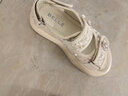 百丽（Belle）亮片休闲凉鞋女商场款厚底增高凉鞋B4A1DBL4 米色 36 (230mm) 实拍图