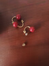 朵芙洛2025新款酒红色钻球仿珍珠耳钉女两戴气质耳环圣诞节新年耳饰礼物 红色仿珍珠 实拍图