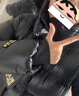 高梵黑金鹅绒服王星越同款先锋3.0八格男女同款羽绒服长款冬季厚外套 黑色 XS 实拍图