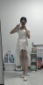 与欣法式茶歇连衣裙2024夏季新款女装气质仙女荷叶边不规则显瘦中长裙 白色 均码 晒单实拍图