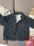 左西男童羊羔绒外套2025新款儿童冬季加绒加厚保暖冬上衣 灰色 110 实拍图