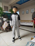 G.DUCKKIDS男童运动套装春秋装儿童衣服帅气休闲连帽外套长裤两件套2024新款 LAKU款灰色 150 建议身高135-145cm左右 实拍图
