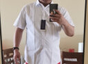 罗蒙（ROMON）纯色商务职业正装男士白衬衫工装男装短袖衬衣男CS72白色4XL 实拍图