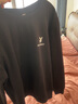 花花公子圆领卫衣男士装春秋冬季款加绒长袖t恤宽松休闲打底衫外套上衣服 黑色加绒 3XL 实拍图