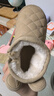 婧麒（JOYNCLEON）儿童棉靴冬季新款雪地靴一脚蹬加绒保暖冬鞋软底女童中帮短靴 奶茶色 内长16.5cm 实拍图