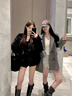 傲列狐狸毛皮草一体外套女2025新款洋气小个子短款气质名媛显瘦年轻款 经典黑 M (100-110斤) 实拍图