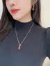 唐后（TH）红玛瑙耳环女新中式轻奢宝石耳钉925银小众耳坠送生日节日礼物 玫瑰金色红玛瑙耳环 实拍图
