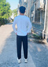 简男【纯棉2件装】长袖t恤男士纯棉圆领秋衣男装外穿春秋季打底衫衣服 KY卡其+小山铁灰 XL 建议135-150斤 实拍图
