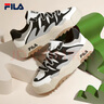 斐乐（FILA）斑斓鞋ROSETTA女鞋板鞋新款面包厚底鞋复古休闲鞋 雪白/黑-SB 39 实拍图