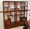 寻古红木家具非洲花梨（学名：刺猬紫檀）博古架实木玄关柜客厅隔断柜中式多宝阁陈列柜置物架书架 单个 长85*宽26*高185cm 实拍图