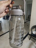 希乐（cille）塑料水杯男女儿童学生上学大容量运动健身休闲水杯 灰色 1500ml 1个 实拍图
