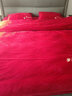 南极人（Nanjiren）牛奶绒四件套防静电双面绒亲肤裸睡被套200x230cm四件套床上用品 银杏-中国红【双面暖绒 防静电】 2.0m四件套- 床单款 被套220*240cm 实拍图