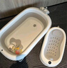 iuu婴儿洗澡盆 可折叠宝宝浴盆大号 洗澡神器躺托浴架新生儿童用品 【北欧灰】+可调节感温浴架 材质：FAD食品级材质检测认证 实拍图