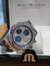 艾美（MAURICE LACROIX）瑞士男表瑞表机械表高端原装进口手表AIKON系列腕表生日礼物 44mm-皮带-银盘-蓝三眼 实拍图