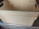 名创优品同款 杂物收纳筐塑料桌面收纳盒厨房橱柜零食玩具整理筐 奶油色/白色矮款中号 实拍图