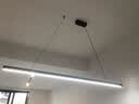 蒂凡尼亚北欧极简餐厅吊灯轻奢现代简约设计师办公室长条吧台餐桌一字吊灯 【护眼款】120CM三色LED_拉丝黑 实拍图