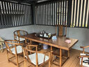赣荣大板茶桌椅组合实木客厅茶几茶具套装一体新中式喝茶办公两用茶台 2M储物茶桌1豪华椅4围椅 实拍图