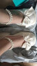 简希伦玛丽珍鞋女2024夏季新款高跟蝴蝶结厚底粗跟珍珠配裙子时尚小皮鞋 米白色 38 实拍图
