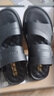 木林森头层牛皮凉鞋男士真皮2025夏新款开车户外凉拖两穿大码防滑沙滩鞋 黑色 运动鞋码，脚胖选大一码 38 (235mm) 实拍图