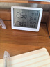 得力（deli）室内温湿度表 LCD\电子温湿度计老人儿童礼物生日礼品带闹钟功能 婴儿房办公用品 白色LE502-WH 实拍图