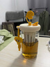 3D挂件高颜值冷萃玻璃杯茶水分离吸管杯子可爱萌趣水果杯便携手提 黄色 实拍图