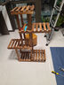 华观家居（Home Giving Furniture）可移动手推花架实木多层落地式花盆架子木质盆景阳台客厅室内多肉 加强款碳色小号带轮 实拍图