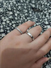 FEILACK钻戒女银戒情侣对戒活口可调节结婚求婚送女友生日礼物 白金色一对莫桑石-开口可调节 实拍图