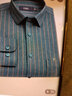 杉杉【磨毛加厚】衬衫男长袖士秋季商务休闲色织竖纹舒适上衣男装衬衣 实拍图