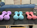 朗威女士哑铃铸铁男套装浸塑哑铃儿童家用练臂肌一对亚铃运动健身器材 4kg*2-丁香紫 【女士进阶】 实拍图