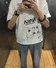 MMOPTOP美式高街水洗牛仔裤男士春夏季宽松直筒休闲裤GK23044黑灰XL 实拍图
