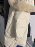 雪中飞秋冬新款百搭狐狸毛领廓形保暖鸭绒女士羽绒服长款连帽时尚大气 白色 M 165/88A 实拍图