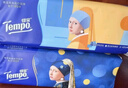 得宝（TEMPO）戴珍珠耳环的少女联名艺术抽纸 4层90抽*15包 湿水不易破 纸巾 实拍图
