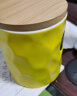 传旗陶瓷马克杯350ml带勺盖咖啡杯办公水杯茶杯牛奶杯喝水杯 和平黄 实拍图