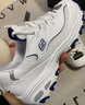 斯凯奇（Skechers）女鞋小白熊休闲鞋子厚底增高百搭运动软底老爹鞋99999863 白色/海军蓝色/WNV 40 实拍图