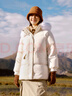 森马（Semir）羽绒服女中长款大毛领连帽显瘦2024冬新款工装风防风保暖外套 奶白（白鸭绒）10501 L 实拍图