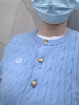茵曼（INMAN）章若楠同款复古老钱风女装开衫毛衣2025秋季新品通勤感针织衫 碧海蓝 M 实拍图