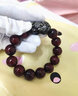 石玥珠宝泥料印度小叶紫檀木手串盘玩佛念珠黑曜石貔貅手链男女士款 15mm 实拍图